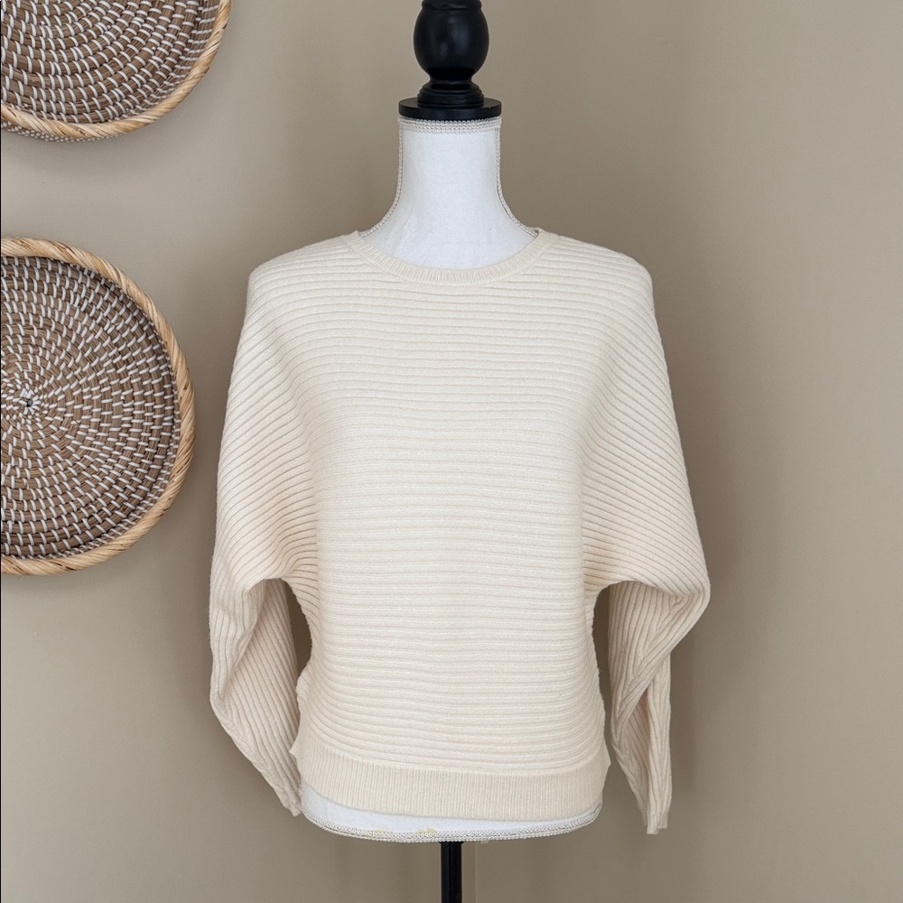 Express Dolman Sleeves Ribbed Pullover Sweater